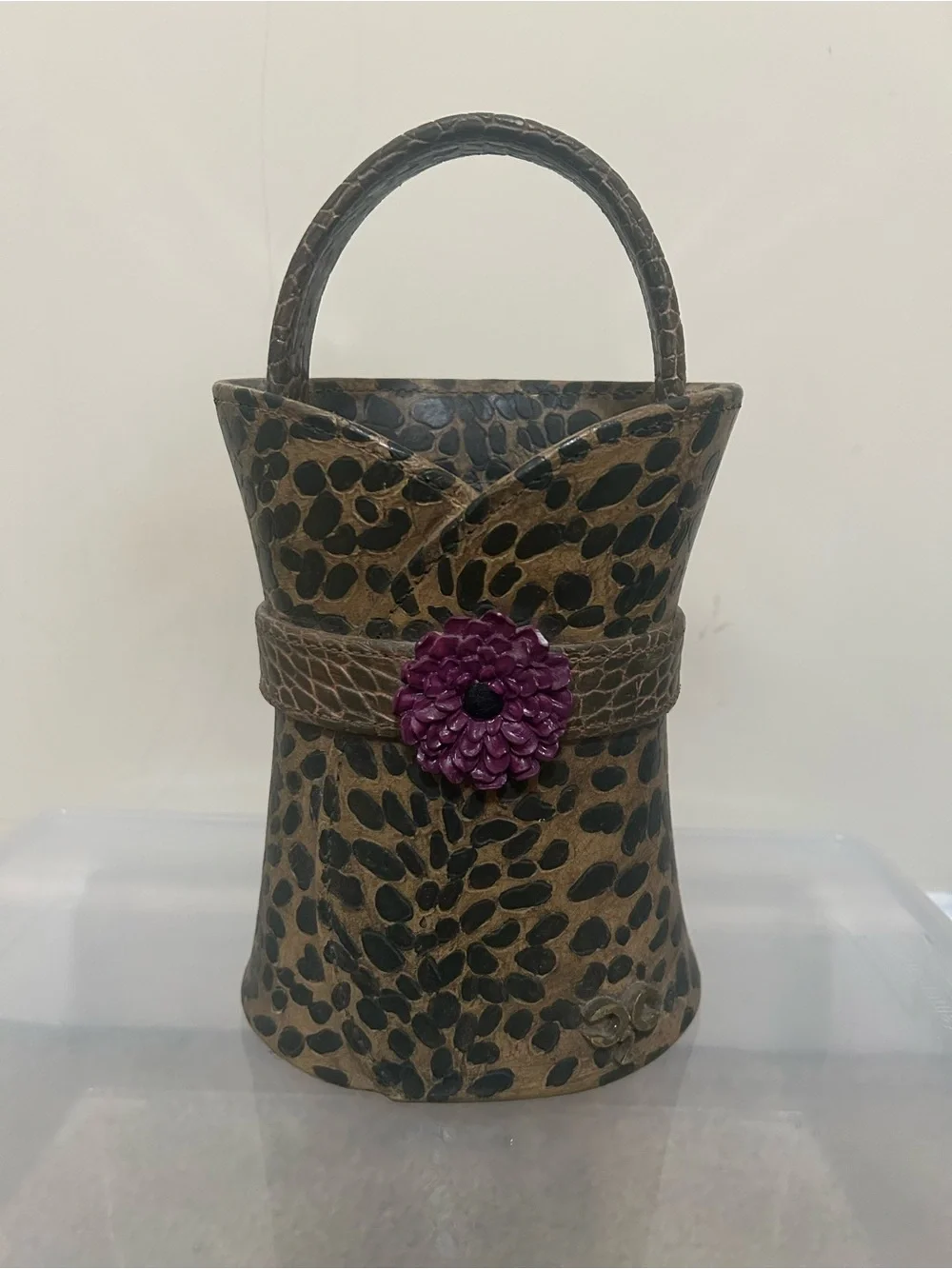 Brown Leopard-Print Vase Home Decor - Picture 1 of 6